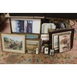 A QUANTITY OF PICTURES AND PRINTS TO INCLUDE SMALL FRAMES, PHOTOGRAPHS ETC