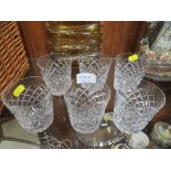 A SET OF SIX WATERFORD CRYSTAL CUT GLASS TUMBLERS