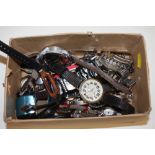 A BOX OF ASSORTED WRISTWATCHES