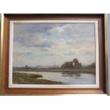 SID GARDENER (XIX). An Estuary scene, signed lower left, oil on board, framed, 29 x 39 cm