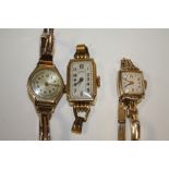 THREE LADIES VINTAGE WRIST WATCHES