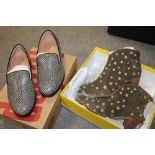 A BOXED PAIR OF LADIES BODEN BOOTS SIZE 39 TOGETHER WITH A BOXED PAIR OF FITFLOP SHOES