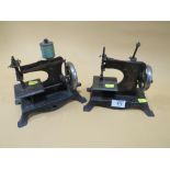 TWO VINTAGE MINIATURE / CHILDS TOY SEWING MACHINES