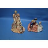 A ROYAL DOULTON FIGURE GROUP '"THE BEDTIME STORY'" AND A COALPORT FIGURINE '"TOGETHERNESS'" (2)