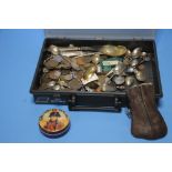 A BOX OF COINS AND COLLECTABLES