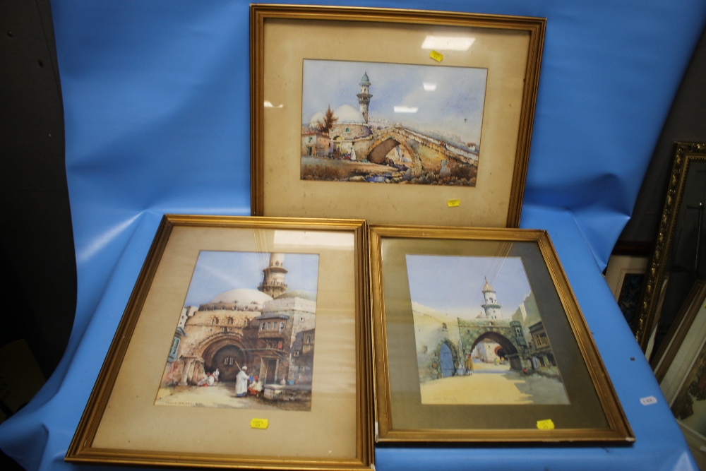 CECIL L. HOLMAN WATERCOLOURS OF NORTH AFRICAN STREET SCENES (DATED 1928 AND 1932) ALONG WITH A