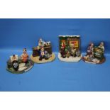 FOUR '"THE CHUFFINS'" FIGURES BY NATURECRAFT LTD. TO INCLUDE '"CHRISTMAS SHOPPING'", '"