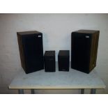 A SET OF AKAI SPEAKERS AND A PAIR OF PANASONIC SPEAKERS