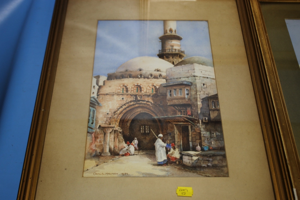 CECIL L. HOLMAN WATERCOLOURS OF NORTH AFRICAN STREET SCENES (DATED 1928 AND 1932) ALONG WITH A - Image 4 of 4