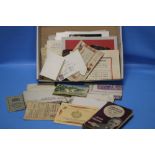 A TRAY OF MILITARY INTEREST EPHEMERA TO INCLUDE WWII MAPS ETC.