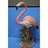 A LARGE CERAMIC FLAMINGO H. APPROX. 83 CM