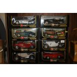 EIGHT BOXED BURAGO CARS