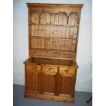 A PINE WELSH DRESSER / WALL UNIT