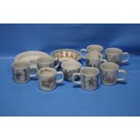 A COLLECTION OF WEDGWOOD '"PETER RABBIT'" AND OTHER CHILDREN'S CUPS AND BOWLS TOGETHER WITH A '"