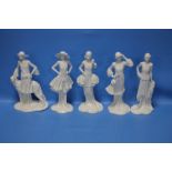 FIVE ROYAL WORCESTER '"THE VOGUE COLLECTION'" FIGURINES TO INCLUDE '"ANNE'", '"KITTY'",
