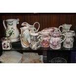 A COLLECTION OF VARIOUS MASONS JUGS