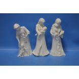 THREE ROYAL WORCESTER COMPTON & WOODHOUSE FIGURINES TO INCLUDE '"FIRST STEPS'", '"ONCE UPON A