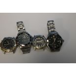 FOUR GENTLEMAN'S DIVER STYLE WRIST WATCHES, INCLUDING EXAMPLES BY CASIO, CITIZEN, FESTINA AND