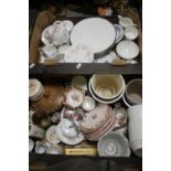 TWO TRAYS OF CERAMICS TO INCLUDE COALPORT, ETC.