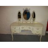 A LOUIS STYLED DRESSING TABLE WITH TRIPLE MIRROR