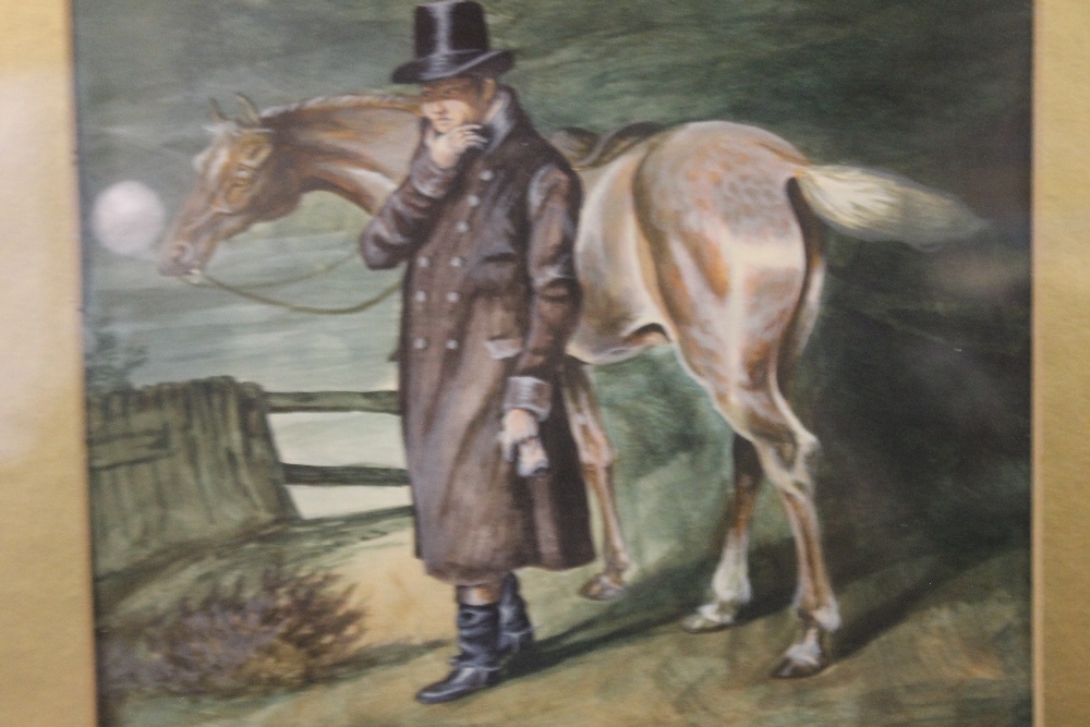 A 19TH CENTURY PAINTING OF A MAN WITH A HORSE, INITIALED H. C. LOWER RIGHT, FRAMED AND GLAZED, 38 - Image 2 of 3