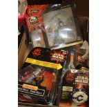 A BOX OF STAR WARS FIGURES ETC. TO INCLUDE EPISODE ONE