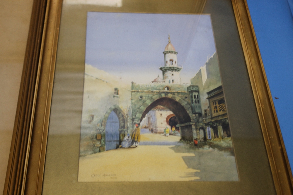 CECIL L. HOLMAN WATERCOLOURS OF NORTH AFRICAN STREET SCENES (DATED 1928 AND 1932) ALONG WITH A - Image 3 of 4