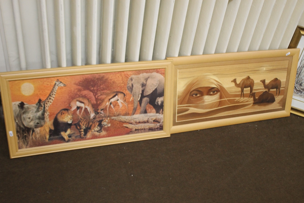 A PRINT OF AFRICAN ANIMALS TOGETHER WITH AN EGYPTIAN SCENE (2)