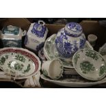 A TRAY OF MASONS CERAMICS TO INCLUDE '"FRUIT BASKET'", '"VISTA'" , '"BOW BELLS'" ETC.