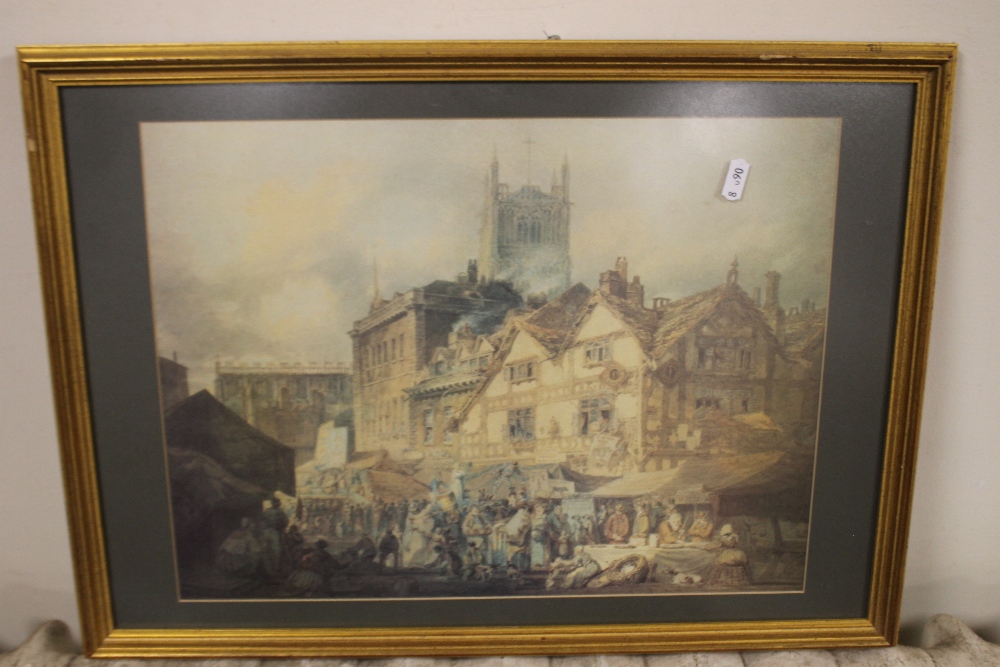 A FRAMED AND GLAZED PRINT OF '"HIGH GREEN, WOLVERHAMPTON, CIRCA 1795'", BY JOSEPH MALLORD WILLIAM