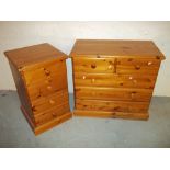 TWO PINE CHESTS OF DRAWERS