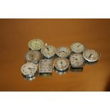 TEN VINTAGE MENS WRISTWATCH MOVEMENTS