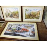 TWO RAILWAY INTEREST CHRISTOPHER WARE SIGNED PRINTS TO INCLUDE AN ARTISTS PROOF' TOGETHER WITH A
