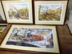 TWO RAILWAY INTEREST CHRISTOPHER WARE SIGNED PRINTS TO INCLUDE AN ARTISTS PROOF' TOGETHER WITH A