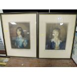 A PAIR OF 19TH CENTURY MEZZOTINT PORTRAIT STUDIES OF YOUNG BOYS BOTH SIGNED IN PENCIL