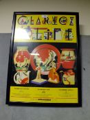 A FRAMED AND GLAZED CLARICE CLIFF POTTERY ADVERTISING POSTER