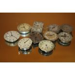 TEN VINTAGE MENS WRISTWATCH MOVEMENTS