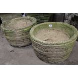 TWO BARREL EFFECT PLANTERS H-27 CM