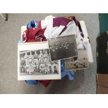 A LARGE QUANTITY OF ASTON VILLA FOOTBALL SHIRTS ETC' TOGETHER WITH TWO RELATED PHOTOGRAPHS