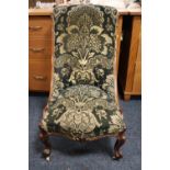 AN ANTIQUE MAHOGANY SLIPPER OCCASIONAL CHAIR