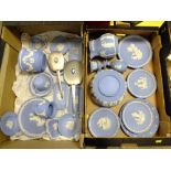 TWO BOXES OF WEDGWOOD BLUE JASPERWARE