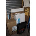 TWO BOXED RADIATORS' SKYLIGHT' ELECTRIC FIRE ETC ( CONTENTS NOT CHECKED )