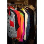 A SELECTION OF 1970S AND 1980S VINTAGE CLOTHING TO INCLUDE AN ENRICHATA OF LONDON VELVET DRESS' A