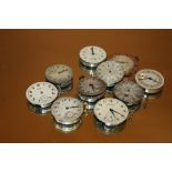 TEN VINTAGE MENS WRISTWATCH MOVEMENTS