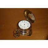 A GOLD PLATED HALF HUNTER POCKET WATCH BY MARVIN WATCH CO A/F