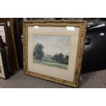 O. H BISSELL - A GILT FRAMED AND GLAZED WATERCOLOUR LANDSCAPE ENTITLED , WINTER AFTERNOON, SIGNED