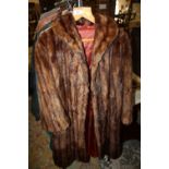 A LADIES VINTAGE REAL FUR COAT