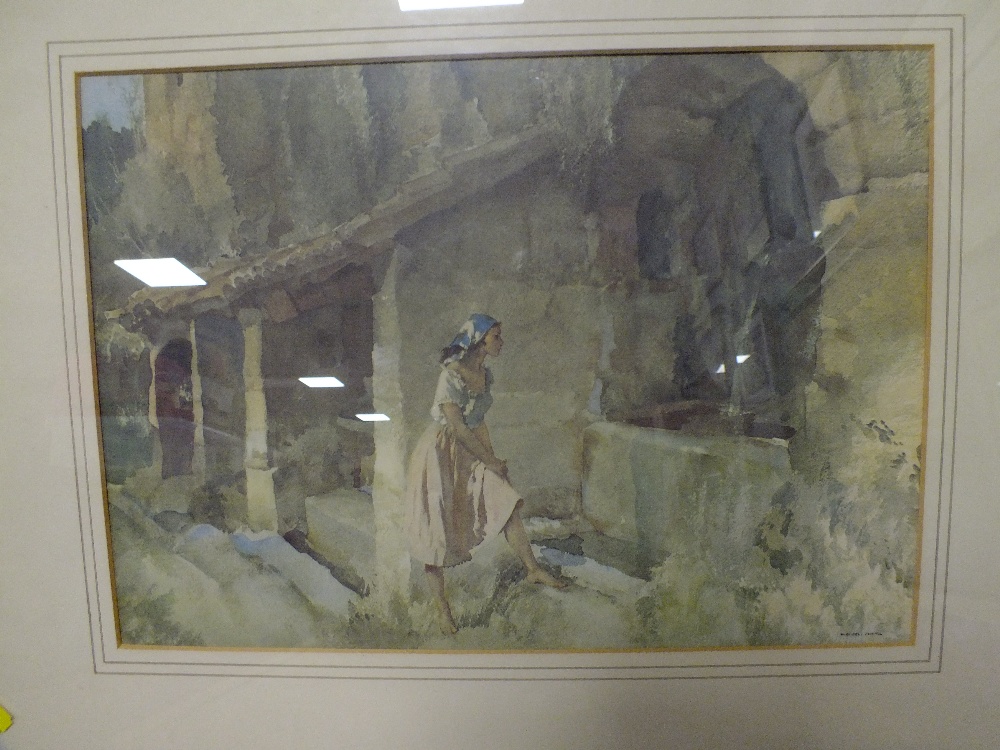 W. RUSSELL FLINT - THREE FRAMED AND GLAZED PRINTS DEPICTING FIGURES IN VARIOUS SCENES LARGEST - Image 2 of 4