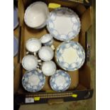 A TRAY OF ANTIQUE COPELAND PEVRIL CHINA (SOME PIECES A/F)