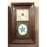 AN ANTIQUE AMERICAN STYLE MAHOGANY WALLCLOCK A/F